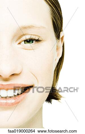 Teenage girl's face, extreme close-up View Large Photo Image Picture - Teenage girl's face, extreme close-up. Fotosearch