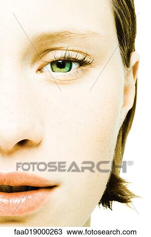 Teenage girl's face, extreme close-up View Large Photo Image Stock Image - Teenage girl's face, extreme close-up. Fotosearch
