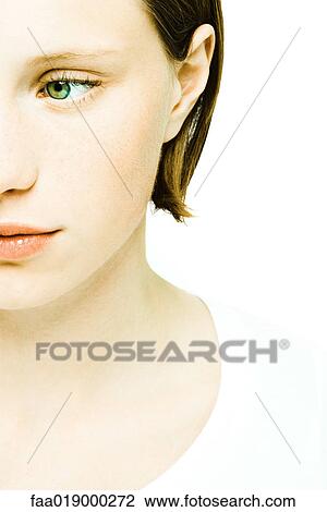 Teenage girl's face, extreme close-up View Large Photo Image Stock Image - Teenage girl's face, extreme close-up. Fotosearch