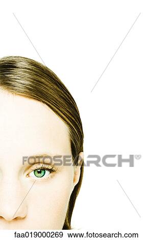 Teenage girl's face, extreme close-up View Large Photo Image Stock Photo - Teenage girl's face, extreme close-up. Fotosearch
