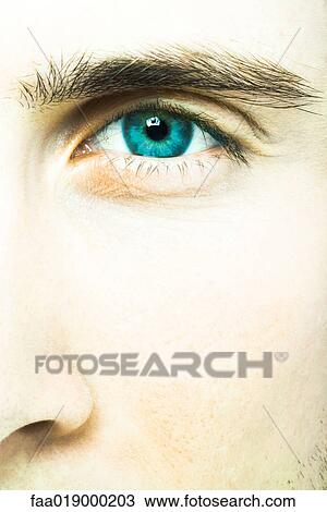 Young man's face, extreme close-up View Large Photo Image Stock Image - Young man's face, extreme close-up. Fotosearch