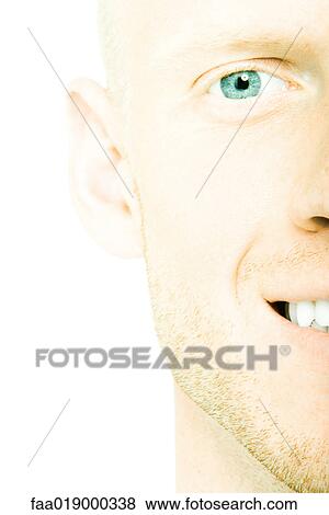 Young man's face, extreme close-up View Large Photo Image Stock Photo - Young man's face, extreme close-up. Fotosearch