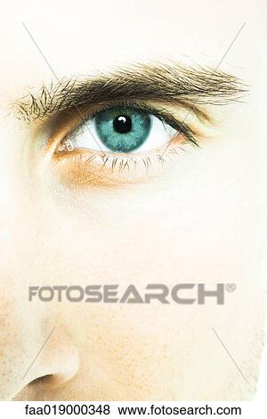 Young man's face, extreme close-up View Large Photo Image Stock Photo - Young man's face, extreme close-up. Fotosearch