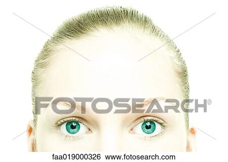 Young woman's eyes and forehead, extreme close-up View Large Photo Image Stock Photograph - Young woman's eyes and forehead, extreme close-up. Fotosearch