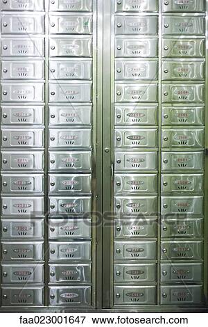 Apartment building mailboxes View Large Photo Image Stock Photo - Apartment building mailboxes. Fotosearch