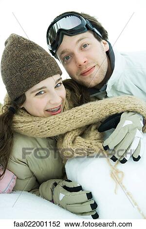 Brother and sister in snow, smiling at camera, portrait View Large Photo Image Stock Image - Brother and sister in snow, smiling at camera, portrait. Fotosearch