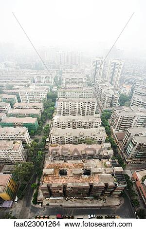 China, Guangdong Province, Guangzhou, housing projects, aerial view View Large Photo Image Picture - China, Guangdong Province, Guangzhou, housing projects, aerial view. Fotosearch