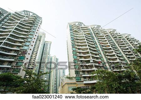 China, Guangdong Province, Guangzhou, high rise apartment buildings View Large Photo Image Stock Image - China, Guangdong Province, Guangzhou, high rise apartment buildings. Fotosearch