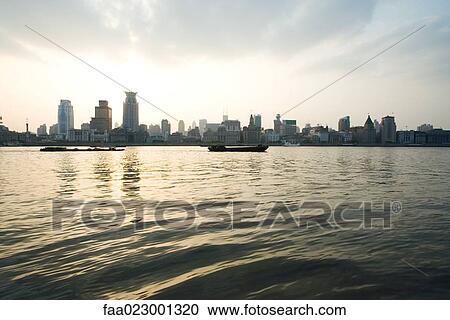 China, Guangdong Province, Guangzhou, view of high rises from river View Large Photo Image Stock Image - China, Guangdong Province, Guangzhou, view of high rises from river. Fotosearch