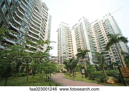 China, Guangdong Province, Guangzhou, park and high rise apartments View Large Photo Image Stock Photograph - China, Guangdong Province, Guangzhou, park and high rise apartments. Fotosearch