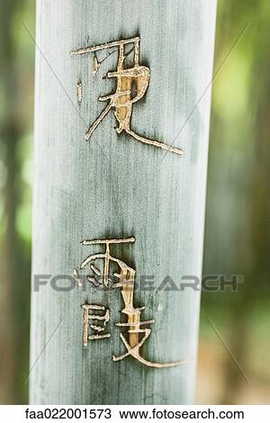 Chinese characters carved into bamboo, close-up View Large Photo Image Stock Image - Chinese characters carved into bamboo, close-up. Fotosearch