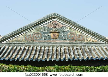 Chinese temple, decorative roof line View Large Photo Image Stock Photo - Chinese temple, decorative roof line. Fotosearch