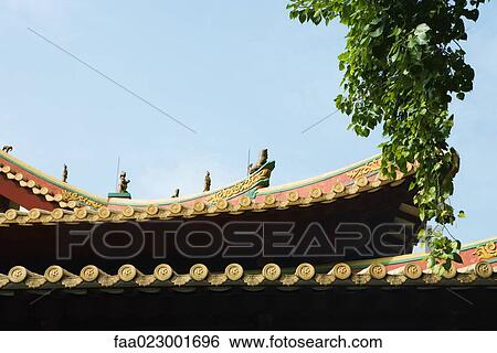 Stock Photograph - Chinese temple, roof detail. Fotosearch