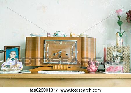Stock Photo - Clock and knickknacks. Fotosearch