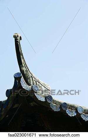 Detail on roof of Chinese temple View Large Photo Image Stock Image - Detail on roof of Chinese temple. Fotosearch