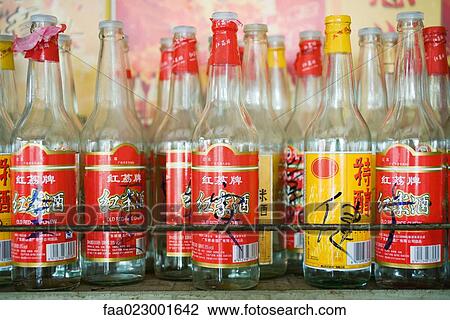 Empty bottles with Chinese script on labels View Large Photo Image Stock Image - Empty bottles with Chinese script on labels. Fotosearch