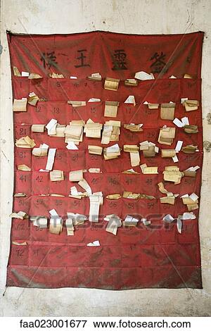 Stock Photo - Fortune slips in Chinese temple. Fotosearch