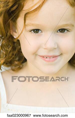 Girl smiling at camera, portrait, close-up View Large Photo Image Stock Photo - Girl smiling at camera, portrait, close-up. Fotosearch