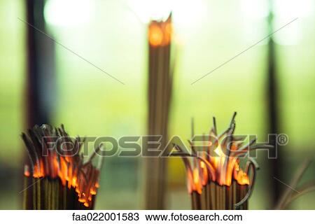 Stock Image - Incense burning. Fotosearch