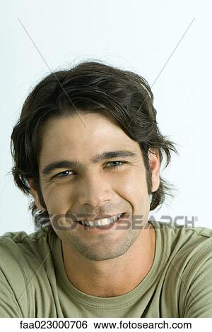 Man smiling at camera, portrait View Large Photo Image Stock Photograph - Man smiling at camera, portrait. Fotosearch