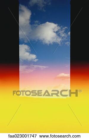 Montage, sky on colored background View Large Photo Image Stock Photo - Montage, sky on colored background. Fotosearch