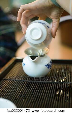 Stock Image - Preparing tea. Fotosearch