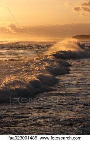 Rough waves at twilight View Large Photo Image Stock Photograph - Rough waves at twilight. Fotosearch