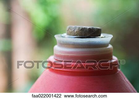 Stock Image - Rustic thermos, high section. Fotosearch