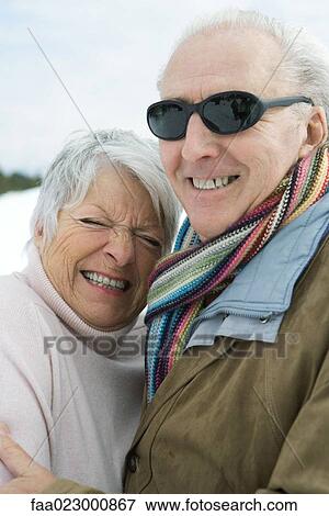 Senior couple smiling together, portrait View Large Photo Image Stock Photo - Senior couple smiling together, portrait. Fotosearch