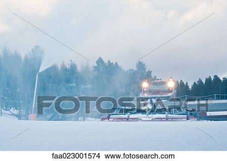 Snowplough on ski slope View Large Photo Image Picture - Snowplough on ski slope. Fotosearch