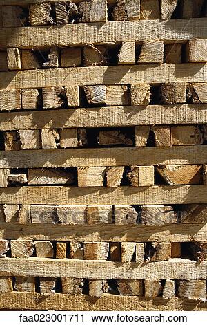 Stock Image - Stacked wood. Fotosearch