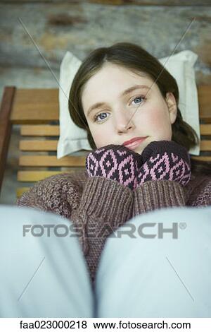 Teen girl wearing warm clothes, portrait View Large Photo Image Stock Photo - Teen girl wearing warm clothes, portrait. Fotosearch