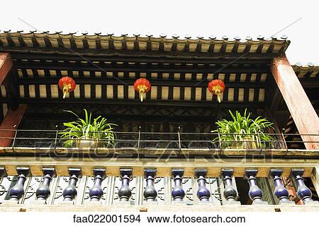 Picture - Temple, terrace, low angle view. Fotosearch