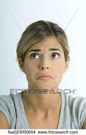 Woman making sad face, portrait View Large Photo Image Picture - Woman making sad face, portrait. Fotosearch