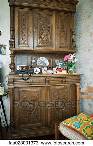 Wooden china cabinet View Large Photo Image Stock Image - Wooden china cabinet. Fotosearch