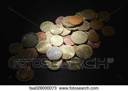Assorted Euro coins in a pile, close-up View Large Photo Image Stock Image - Assorted Euro coins in a pile, close-up. Fotosearch