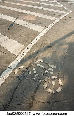 Stock Photo - Bicycle symbol on asphalt. Fotosearch