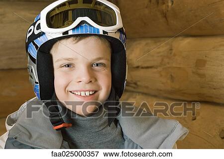 Boy wearing ski gear, portrait View Large Photo Image Stock Photo - Boy wearing ski gear, portrait. Fotosearch