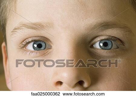 Boy's face, looking at camera, cropped view View Large Photo Image Stock Image - Boy's face, looking at camera, cropped view. Fotosearch