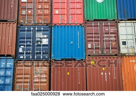 Cargo containers, full frame View Large Photo Image Stock Photo - Cargo containers, full frame. Fotosearch