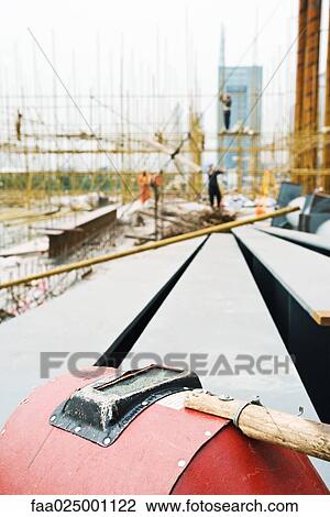 Cement mixer at construction site View Large Photo Image Stock Image - Cement mixer at construction site. Fotosearch