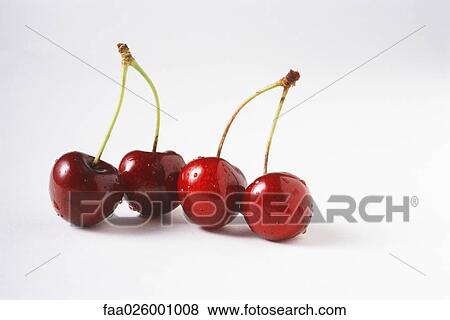 Cherries with water droplets, close-up View Large Photo Image Stock Photo - Cherries with water droplets, close-up. Fotosearch