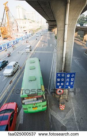 Stock Photo - China, traffic under overpass. Fotosearch