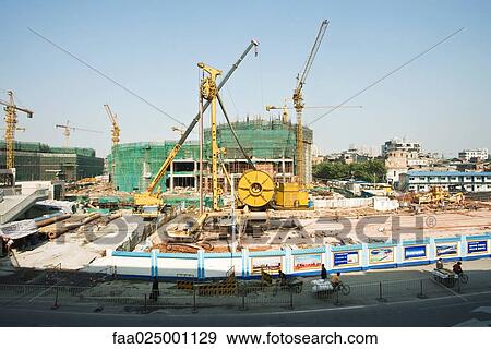 Construction site View Large Photo Image Stock Photo - Construction site. Fotosearch
