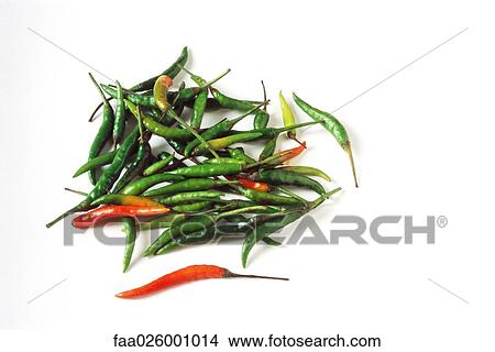 Picture - Green and red peppers, close-up. Fotosearch