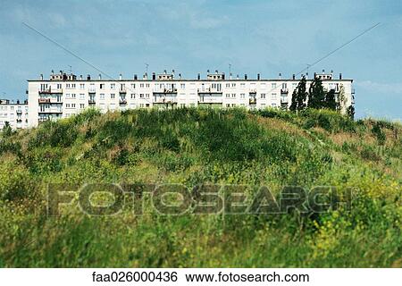Housing project on hill, Ile-de-France, France View Large Photo Image Stock Photograph - Housing project on hill, Ile-de-France, France. Fotosearch