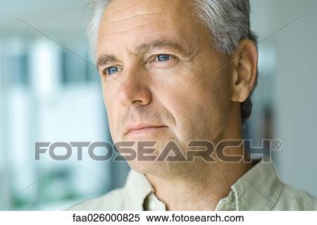 Mature man, looking out of frame, close-up, portrait View Large Photo Image Stock Photography - Mature man, looking out of frame, close-up, portrait. Fotosearch