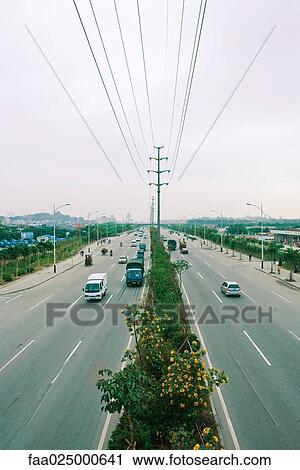 Multiple lane highway, high angle view View Large Photo Image Stock Image - Multiple lane highway, high angle view. Fotosearch