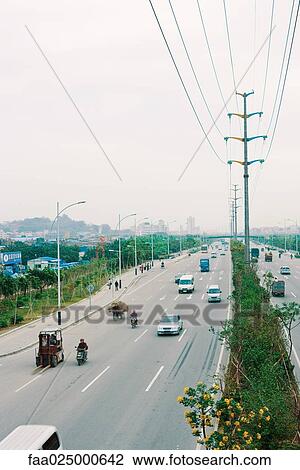 Multiple lane highway, high angle view View Large Photo Image Stock Image - Multiple lane highway, high angle view. Fotosearch