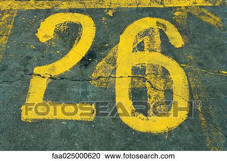Number 26 painted on asphalt View Large Photo Image Stock Image - Number 26 painted on asphalt. Fotosearch
